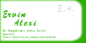 ervin alexi business card